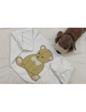 Teddy print dog towel